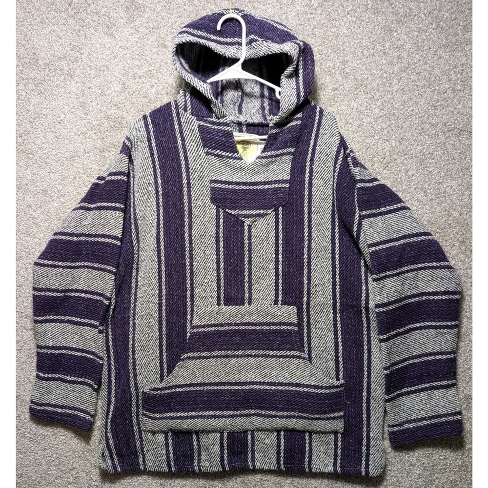 Pullover Poncho Rug Sweater Adult Knitted Long Sleeve Hooded XXL Iguana Jack
